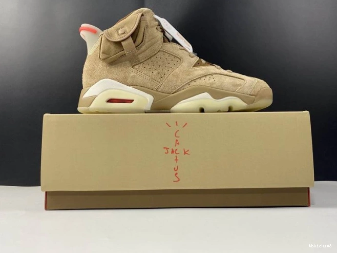 Rep TBkick British Khaki Retro 6 Scott Travis Jordan Air DH0690-200 0825